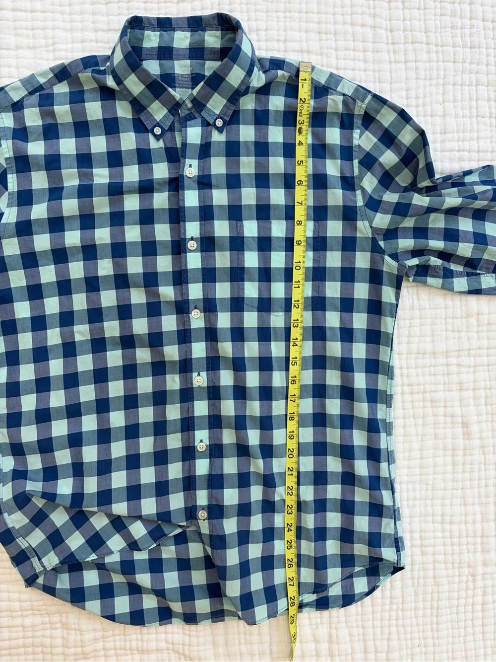J.Crew Lightweight Gingham Button Down Shirt Large Slim Fit